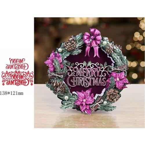 Merry Christmas festival Phrase Metal Cutting Dies cut die for DIY Scrapbooking Crafts Decoration new 2019 Embossing Die Cuts