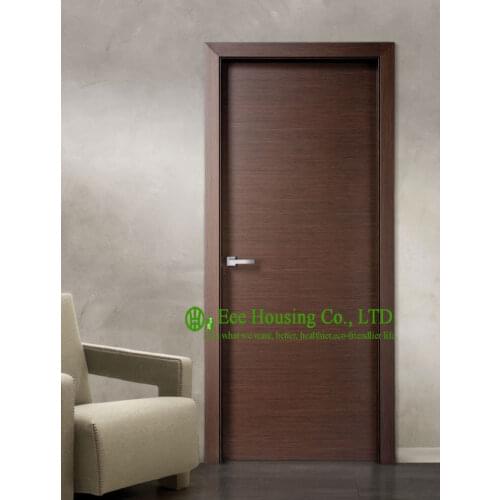 Modern Flush Wood Door For Sale, Walnut Veneer Interior Bedroom Door Design For Condos