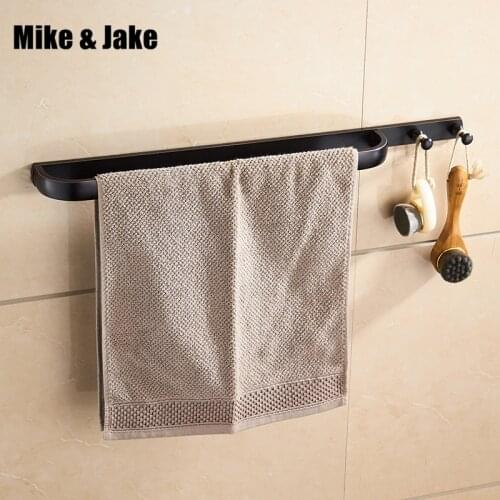 Black brass bathroom single towel bar with hook shelf bathroom shelf towel holder bathroom black towel bar shelf accessories