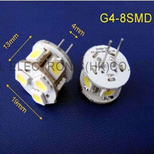 High quality 5050 3 chips DC12V G4 8SMD G4 led lights free shipping 50pcs/lot