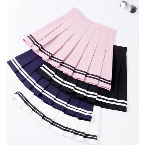 Women Pleat Skirt Harajuku Preppy Style Plaid Skirts Mini Cute School Uniforms Ladies Jupe Kawaii Skirt G130