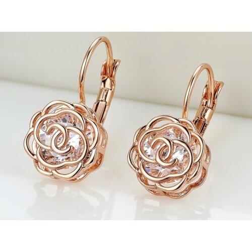 Iutopian 2019 Elegant Rose Flower Dangle Earrings Brincos With Environmental Alloy Anti-Allergy #RG86713