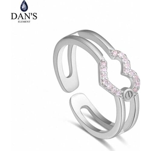 DANS Element Brand Real AAA Zirconia Micro Inlays Rose Gold Color Ring Party For Women Valentine Gift 129843