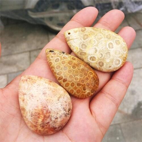 1pcs AAAA Natural crystal chrysanthemum stone hand-carved pendant drop shaped quartz colorful Christmas gift