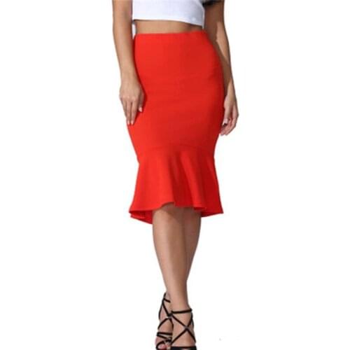 2020 Hot Sale Sexy Fishtail Bandage Skirt High Waist Wholesale XL Party Skirt 3 Color Medium Length