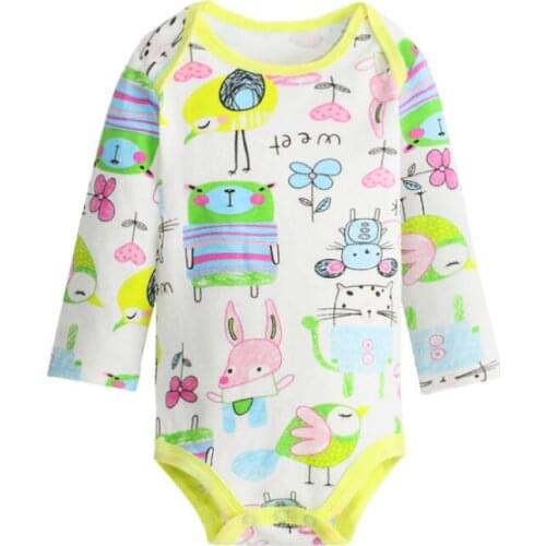3 Pieces / Lot Danrol Colorful Baby Bodysuits 0-18M Longsleeves 100% Cotton Boy Girl Jumpsuit Infant Clothings Baby Bodysuits