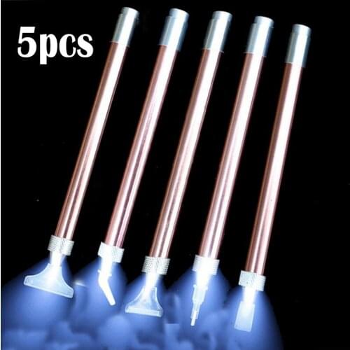 5pcs Diamond Embroidery Accessories Luminous Pen Diamond Painting Tool Square Round Lighting Angled / Straight Tip Drill Pens