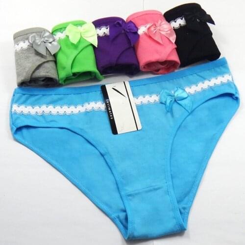 6PCS New arrival womens cotton lace panties underpants briefs lingerie women sexy underwear intimates M L XL