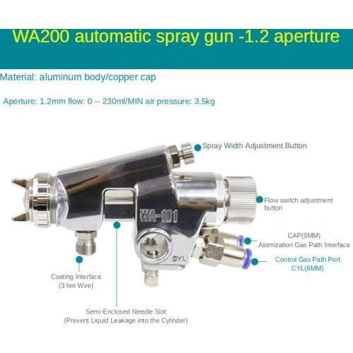 WA- 200 Gun Assembly Line Atomization Piece Automatic Gun 1.2/1.5/2.0/2.5/3.0/4.0 Mm Nozzle Air Spray Gun Nozzle