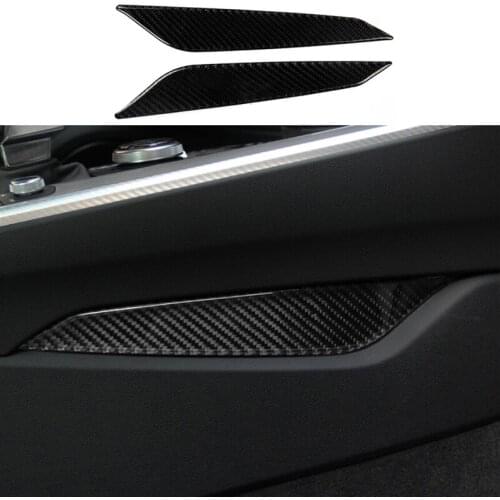 Car accessories 2pcs 100% Carbon Fiber Gear Shift Side Panel Cover Trim For Audi A4 B9 2017-2018 & A5 2018