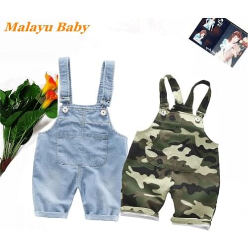 Baby Boy Strap Pants 2021 Summer New Child Camouflage Printed Suspender Jumpsuit 0-3 Years Old Baby Clothing