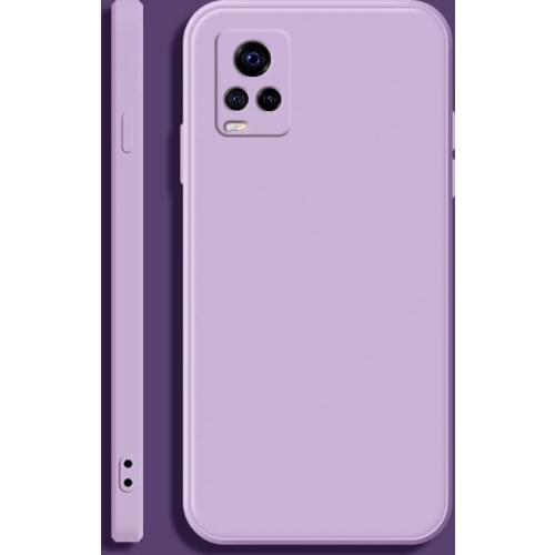 For Vivo V20 Pro 5G Soft TPU Silicone Protective Square Phone Casing Simple Purea Colors Back Cover Fundas