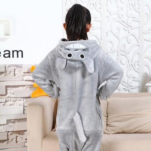 Photography Kid Boys Girls Party Clothes Pijamas Flannel Pajamas Child Pyjamas Hooded Sleepwear Cartoon Animal Totoro Cosplay