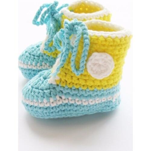 Baby Slippers Hand Crochet Newborn Crib Shoes Baby Booties for 0-12 Months