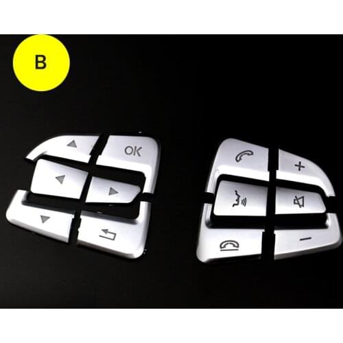 For Mercedes-Benz C / E / A / B / GLE / GLK Class Car Interior Button Sticker Steering Wheel Memory Button Decoration