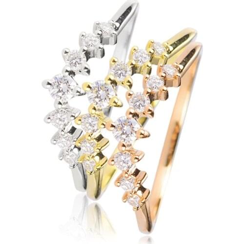 EDI Natural Diamond 7 Stones Ring 14k White Gold Yellow Gold Rose Gold 0.18cttw G/SI Diamond Wedding Ring Stackable Band