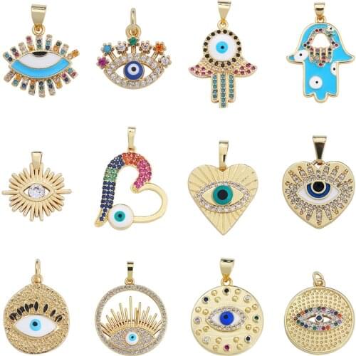 DIY Greek Evil Eye Eye Enamel Charms For DIY Pendante For Handamde Bracelet Charms Wholesale Jewelry Making