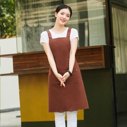 Korean version of the fashion package kitchen apron waterproof cafe milk tea shop custom logo