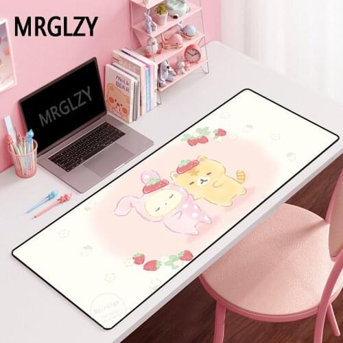 MRGLZY Cute Kitty pink Mouse Pad Drop Shipping Gamer XXL DeskMat Large Computer Gaming Peripheral Accessories MousePads for LOL