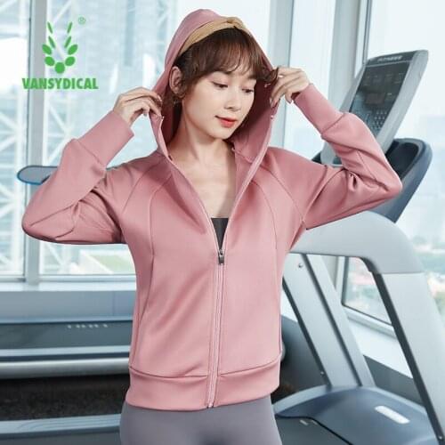 Running Jacket Women Solid Zipper Long Sleeve Hooded Sports Active Wear for Women Gym Clothing Casual Jersey Fitness Yoga Top