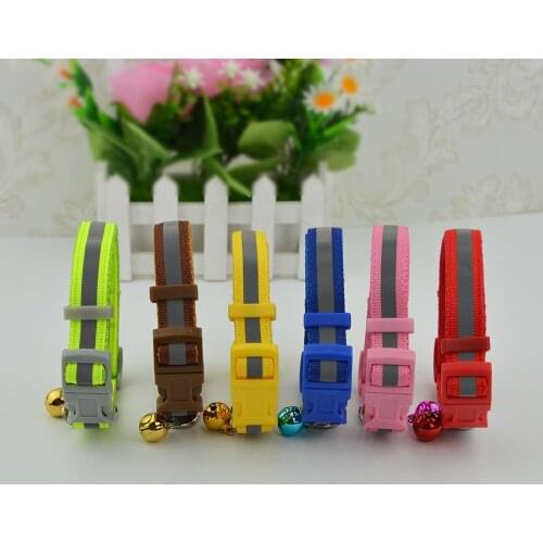 Hot Selling Fashion Nylon Cat Puppy Chihuahua Collar Reflective and Star Style Small Dog Pet Cat Collar with Bell