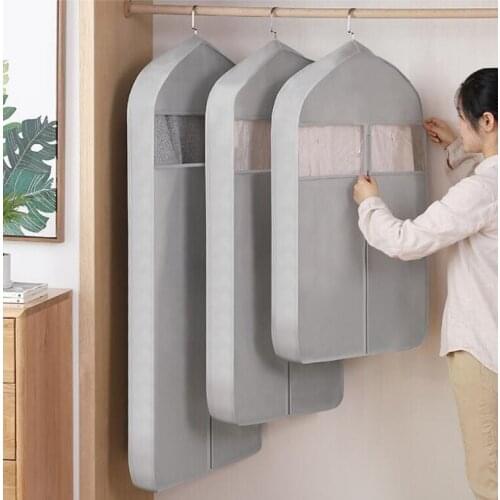 3 pcs/lot Non-woven Suit Bag Clothing Dust Covers Home Storage Bag Pouch Case Organizer Wardrobe Hanging Clothing Bag