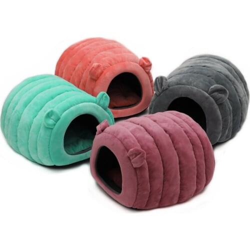 Lovely Crystal Plush Fleece Cat bed Cat House Warm Pet Bed For Cats And Small Dogs Inside Pillow Reversable