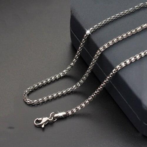 Mens Woman Silver Color Chain Necklace for Men Women Jewelry Stainless Steel Rope Chain Necklaces Male Collier