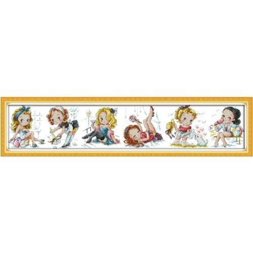 The Hundred Change Girl Counted Cross Stitch 11CT 14CT Cross Stitch Set Wholesale Cartoon Cross-stitch Kit Embroidery Needlework