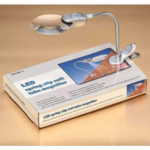 2x 6x Desk Magnifying Glass with Light Led Table Magnifier Desk Lamp Magnifying Glass Loupe for Reading