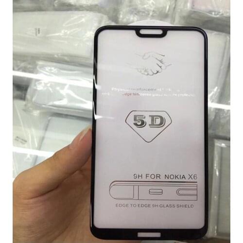 New 3D Curved Tempered Glass Film For Nokia X7 X6 X5 8.1 7.1 6.1 5.1 3.1 Plus Black Screen protector