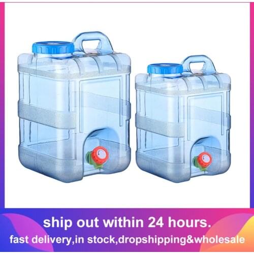 15L 20L Pure Water Plastic Bucket Home Water Storage Container With Lid Car Self-driving Tour with Faucet Mineral Water Barrel