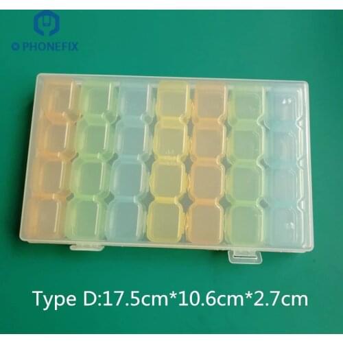 PHONEFIX 28 Grid Transparent Box Watch Repair Tools Storage Box Electronics Storage Holder Watch Accessories Parts Repair Tools