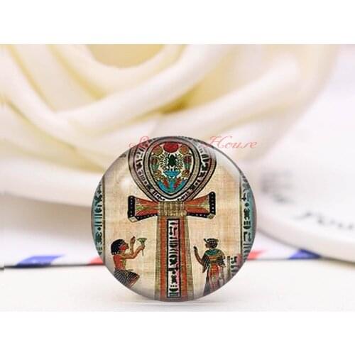 Handmade Round Indian cross photo glass Cabochons, Jewelry Finding Cameo Pendant Settings, (F548-144)