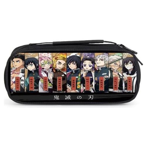 New Ghost Slayer Anime Peripheral Single-layer Childrens Pencil bag Vertical Square Student Pencil Case