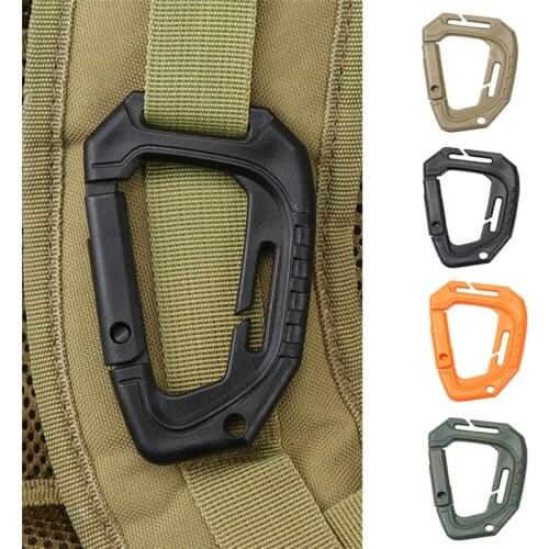 1Pcs Big D-type Plastic Steel Tactical Molle Quick Hook Hanging Buckle Clip Outdoor Camping Backpack Bag EDC Tool Accessories