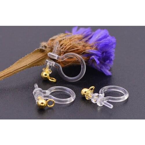 No Piercing U Shaped Plastic Ear Clips for Sensitive Ears Bead Needle with Hanging Invisible Earring Accessories100 Pieces /set
