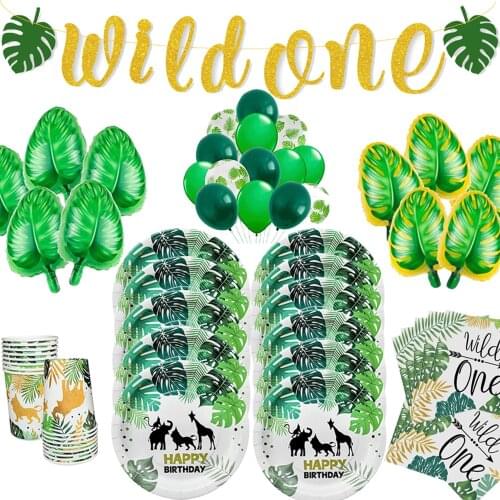 1st One Year Balloon Boy Wild One Baloon Jungle Safari 1 First Birthday Decor Balon Baby Shower Wild One Year Birthday Favor