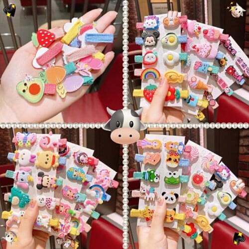 Hairclips Baby Girls Hair Clip Cartoom Unicorm Cute Hair Clips Children Kids Gift Hairpins Beauty Fruit Flowers Hair Style WM001