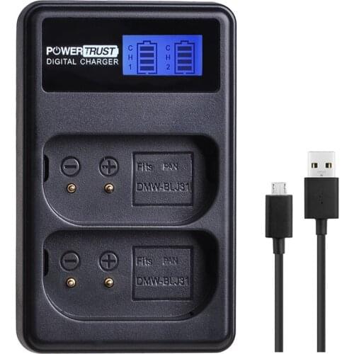 1x DMW-BLJ31 DMWBLJ31 BLJ31 Battery Charger LCD USB Dual Charger for Panasonic LUMIX S1, S1R,S1H, LUMIX S Series Batteries