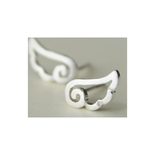 925 Sterling Silver New Angel Wings Stud Earrings For Women Casual Style Girl Earings Personality Jewelry