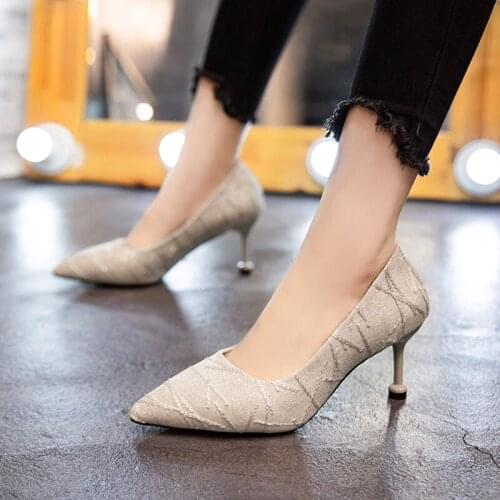 French super high heel womens shoes temperament goddess 2021 new ladies stiletto pointed toe shoes fashion trend beautiful