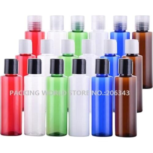 100ml plastic PET BOTTLE with disc lid for toilet water/toner/lotion/emulsion/shampoo/skin care cosmetic packing flip lid