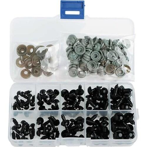 100 Pcs 6-12mm Safety Doll Eyes Sewing Beads For DIY Bear Stuffed Toys Scrapbooking Crafts