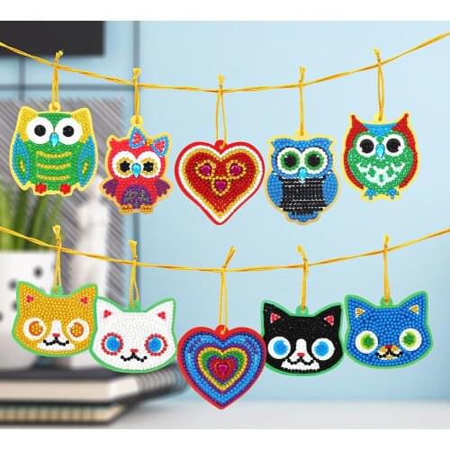 20pcs DIY Diamond Painting Mini Greeting Card Pendant Single Side Special Shape Diamond Embroidery Gift Pendant DIY Decorations
