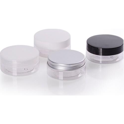 24pcs 50g Clear Empty Cosmetic Plastic Face Cream Case Makeup Face Cream Jar Pot Container Bottle With Plastic Lid/Aluminum Lid
