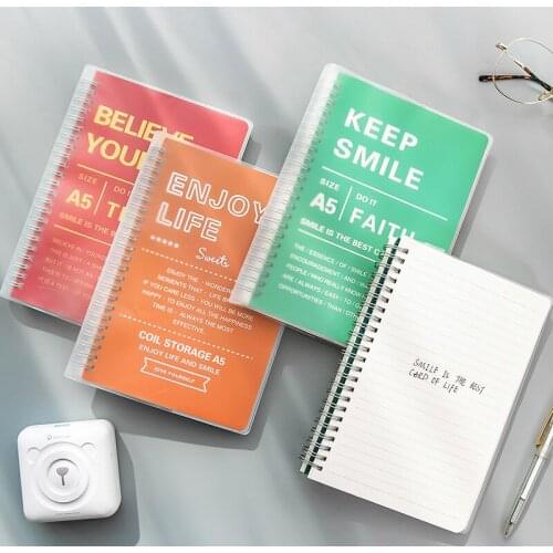 A5 Spiral Journal Notebook Lined 80gsm Paper 128 Sheets Waterproof Sleeve Double Coil Wirebound Notepad