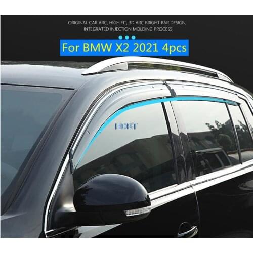 Side Window Visors For BMW X2 2021 4pcs Car Accessories Smoke Weathershields Sun Rain Deflector