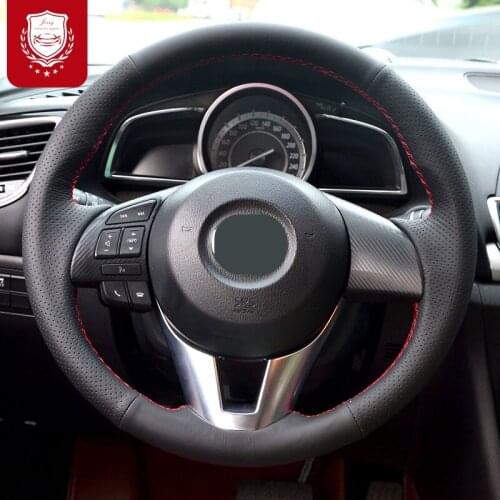 For Mazda CX-4 CX-5 cx-9 Leather steering wheel cover hand-sewn grip cover Non-Slip Soft Breathable Protect The Steering Wheel