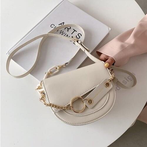 European and American Popular Ladies Acrylic Chain Saddle Bag 2021 New Korean Version of The Messenger Net Red Shoulder Bag